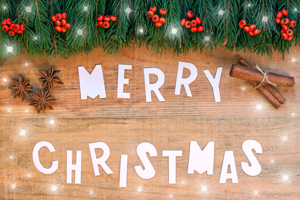 Feliz Natal com fundo de madeira
 - Foto, Imagem