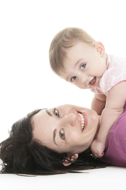Studio Portrait Of Mother With Young Baby girl - Photo, Image