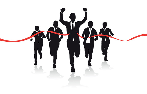 A group of business runners - Vector, Image