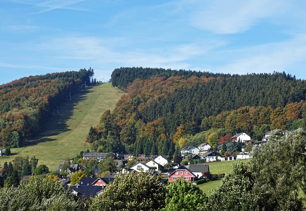 Ski slopes in Willingen in the Sauerland region in autumn - Photo, Image