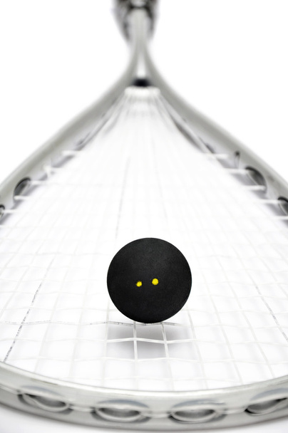 Squash racket and ball - Valokuva, kuva