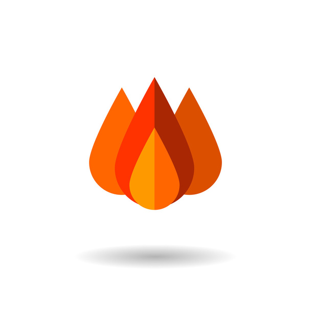 Fire colored flat vector icon - Vector, Image