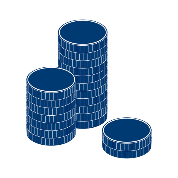 coin, stack, money, gold, pile - Vector, afbeelding