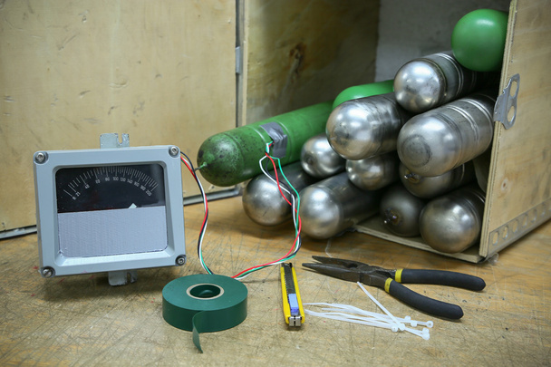 time bomb, improvised explosive devices prepared for mission, bomb operation. - Photo, Image