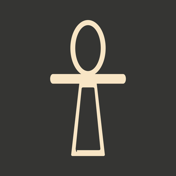 Flat in black and white mobile application ancient Egypt ankh - Vector, Image