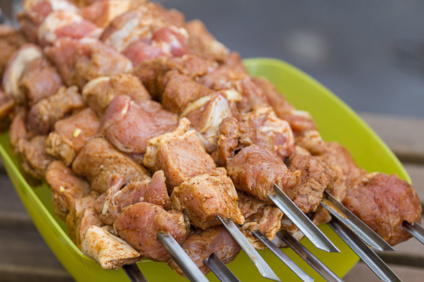 Fresh pork barbecue outdoors - Photo, Image