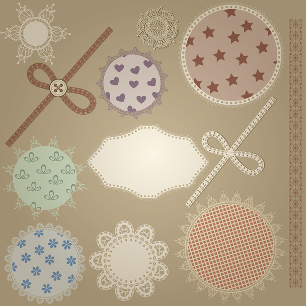 Vector scrapbook design elements, patterns can be used separat - Διάνυσμα, εικόνα