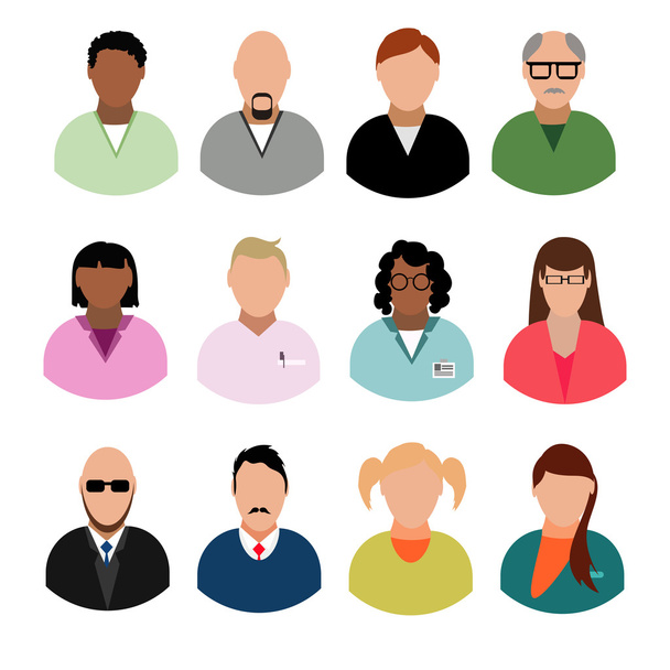 Empresarios avatares Hombres y mujeres perfil comercial pictur
 - Vector, imagen