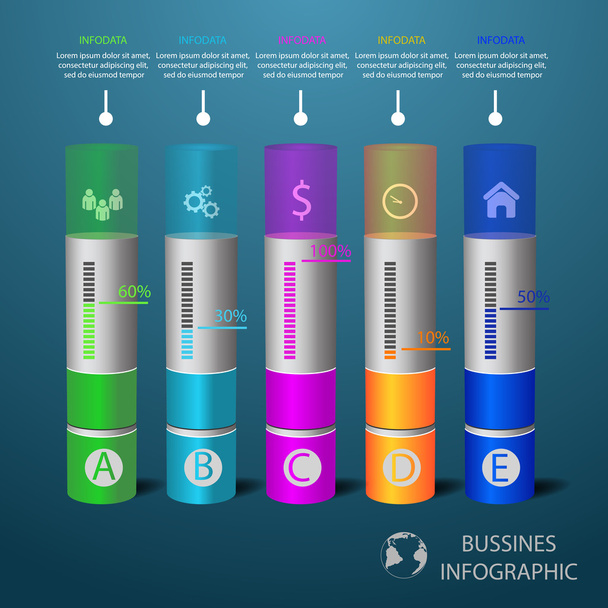 Infographic design template and marketing icons business concept - Vektor, obrázek
