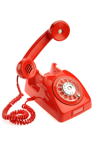 Teléfono viejo sobre fondo blanco
 - Foto, Imagen