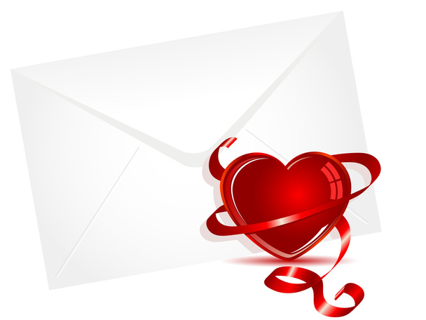 Envelope and heart - Вектор, зображення