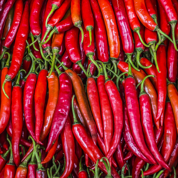 Red chili peppers, closeup view - Photo, Image