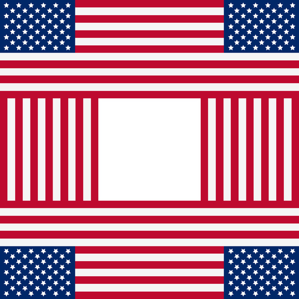 Patriotic USA background with american flags - Vektor, obrázek