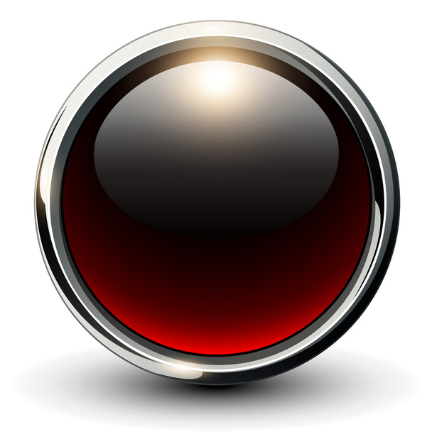Red shiny button - Vektor, Bild