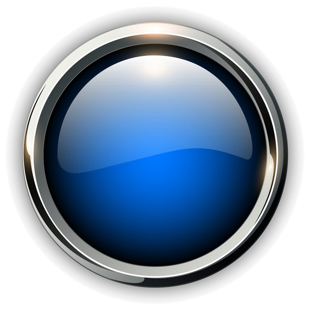 Blue shiny button - Vektori, kuva