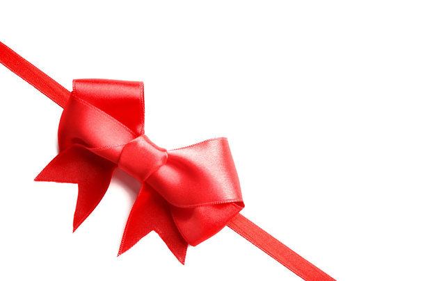Shiny red ribbon with bow - Photo, Image