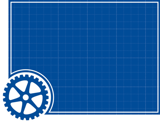 Cog and Blueprint Background - Vector, Image