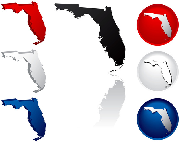 Florida állam ikonok - Vektor, kép