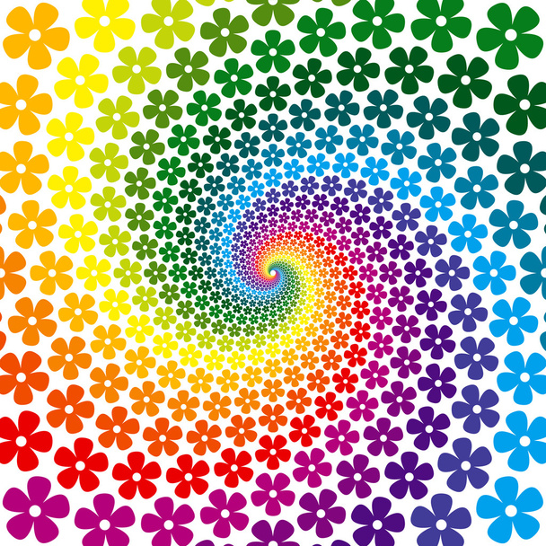 Colorful Flower Spiral Background - Vector, Image