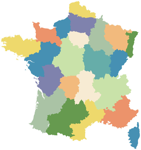 Mappa della Francia divisa in regioni
 - Vettoriali, immagini