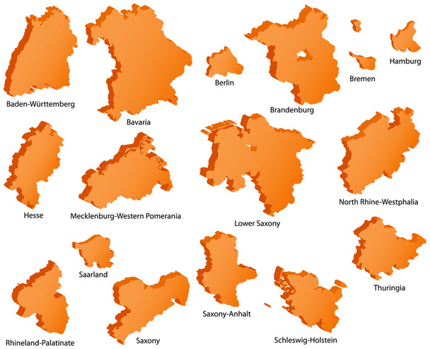 Duitse deelstaten pictogrammen - Vector, afbeelding