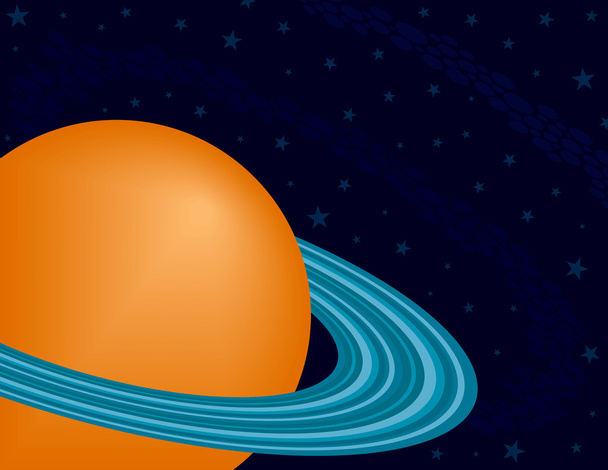 planeta saturn na pozadí hvězdné oblohy - Vektor, obrázek
