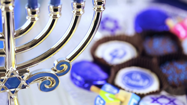 Table set  for Hanukkah - Footage, Video