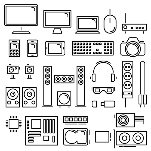 Ícones de dispositivos eletrônicos
 - Vetor, Imagem
