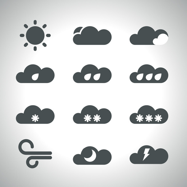 Набор значков погоды - Вектор,изображение