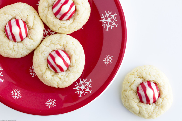 Homemade Candy Cane Kiss Cookies - Photo, Image