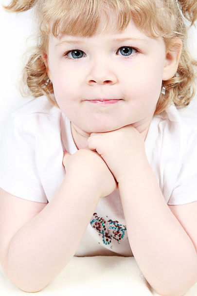 Adorable little girl isolated on white background - Valokuva, kuva