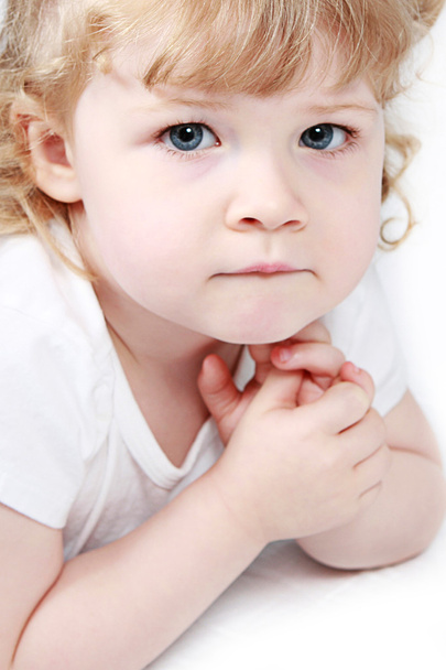 Adorable little girl isolated on white background - Valokuva, kuva