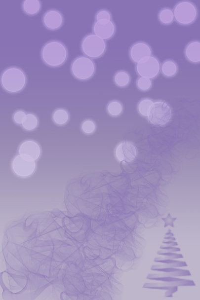 Vertical purple digital background with christmas tree and bokeh lights - Zdjęcie, obraz