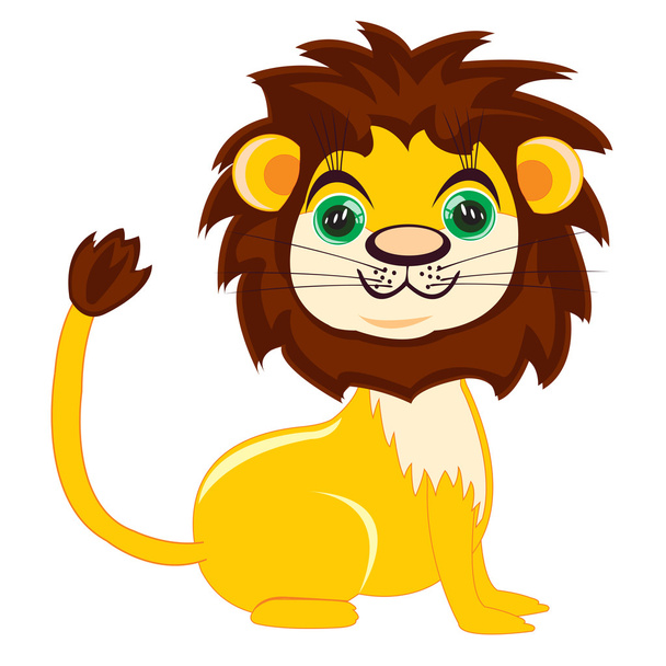 Cartoon nice lion - Vector, Image