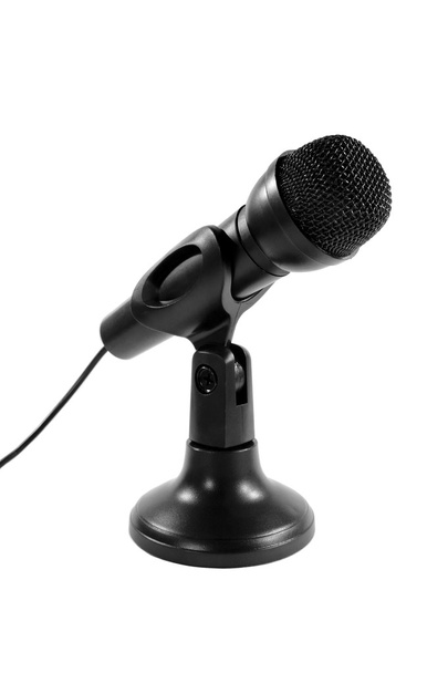 Wired Microphone On Stand - Photo, Image