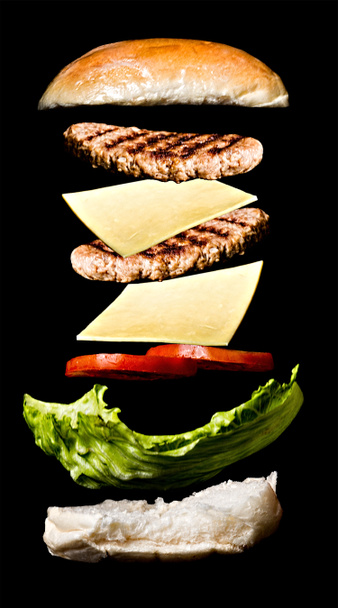 Pilha de hambúrguer clássico
 - Foto, Imagem