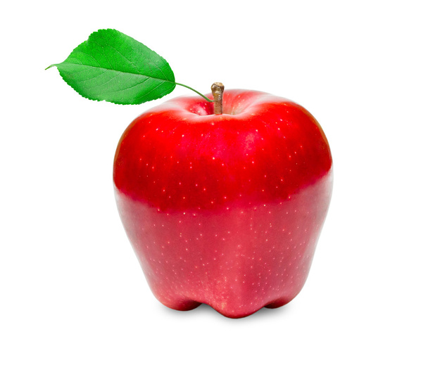 Красное яблоко на белом фоне - Фото, изображение