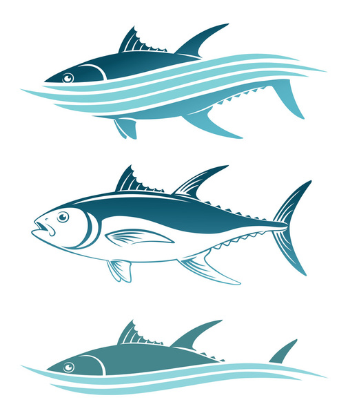 ikonok-ból tonhal hal - Vektor, kép