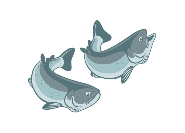 siluety ryb pstruh - Vektor, obrázek