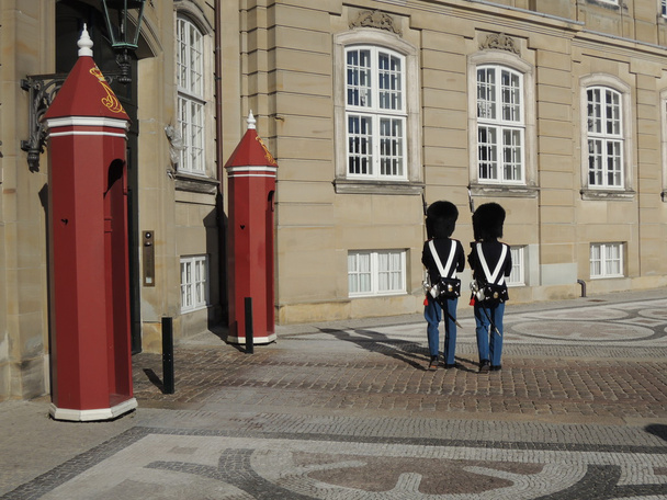 Δύο Royal ζωή Φρουροί που προστατεύουν την Βασίλισσα της Δανίας - Φωτογραφία, εικόνα