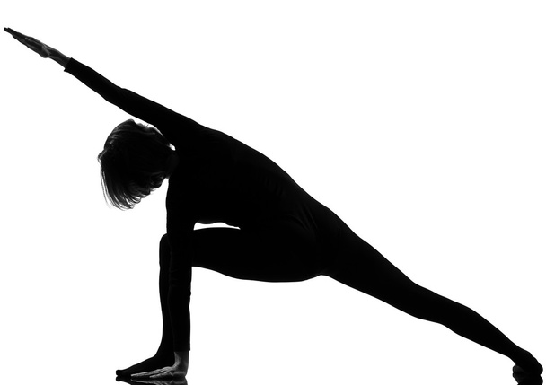 Utthita parsvakonasana woman yoga pose - Foto, imagen
