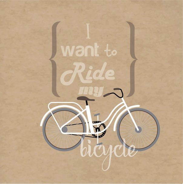 Lettering and bicycles - Vetor, Imagem