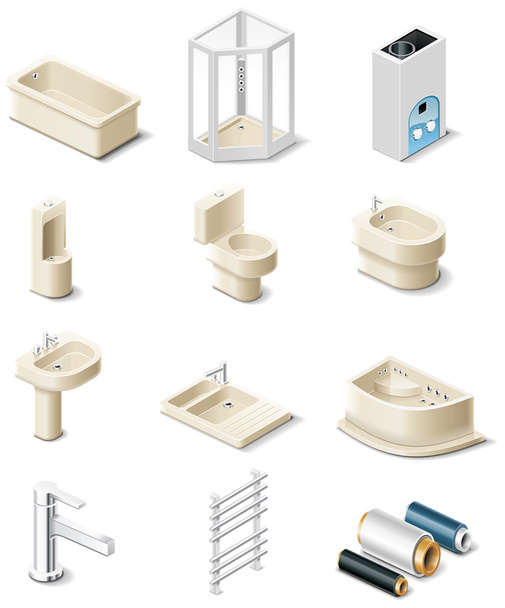 Produtos de construção. Parte 5. Engenharia sanitária
 - Vetor, Imagem