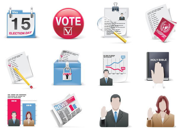 Voting and election icon set - Vector, Image