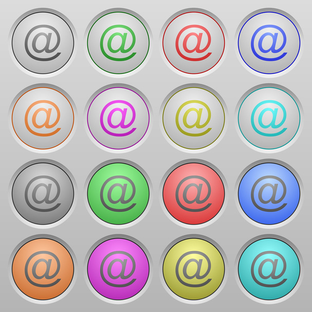 E-mail kunststof gezonken knoppen - Vector, afbeelding