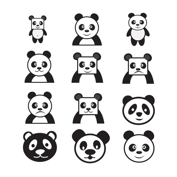 Icône de personnage de dessin animé Panda dessign
 - Vecteur, image
