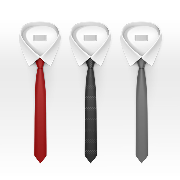 Set di cravatte in seta colorate a strisce legate e cravatte di prua Collezione Vector Illustrazione realistica isolata su sfondo bianco
 - Vettoriali, immagini