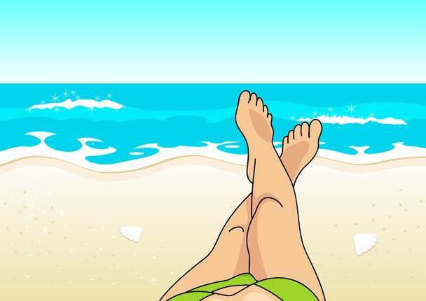 Літні канікули на пляжі
 - Вектор, зображення
