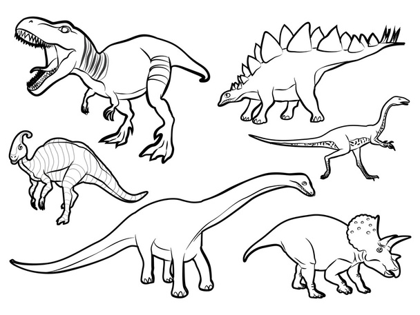 dinozor karikatür vektör - Vektör, Görsel