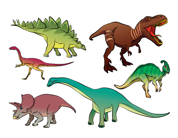dinozor karikatür vektör - Vektör, Görsel